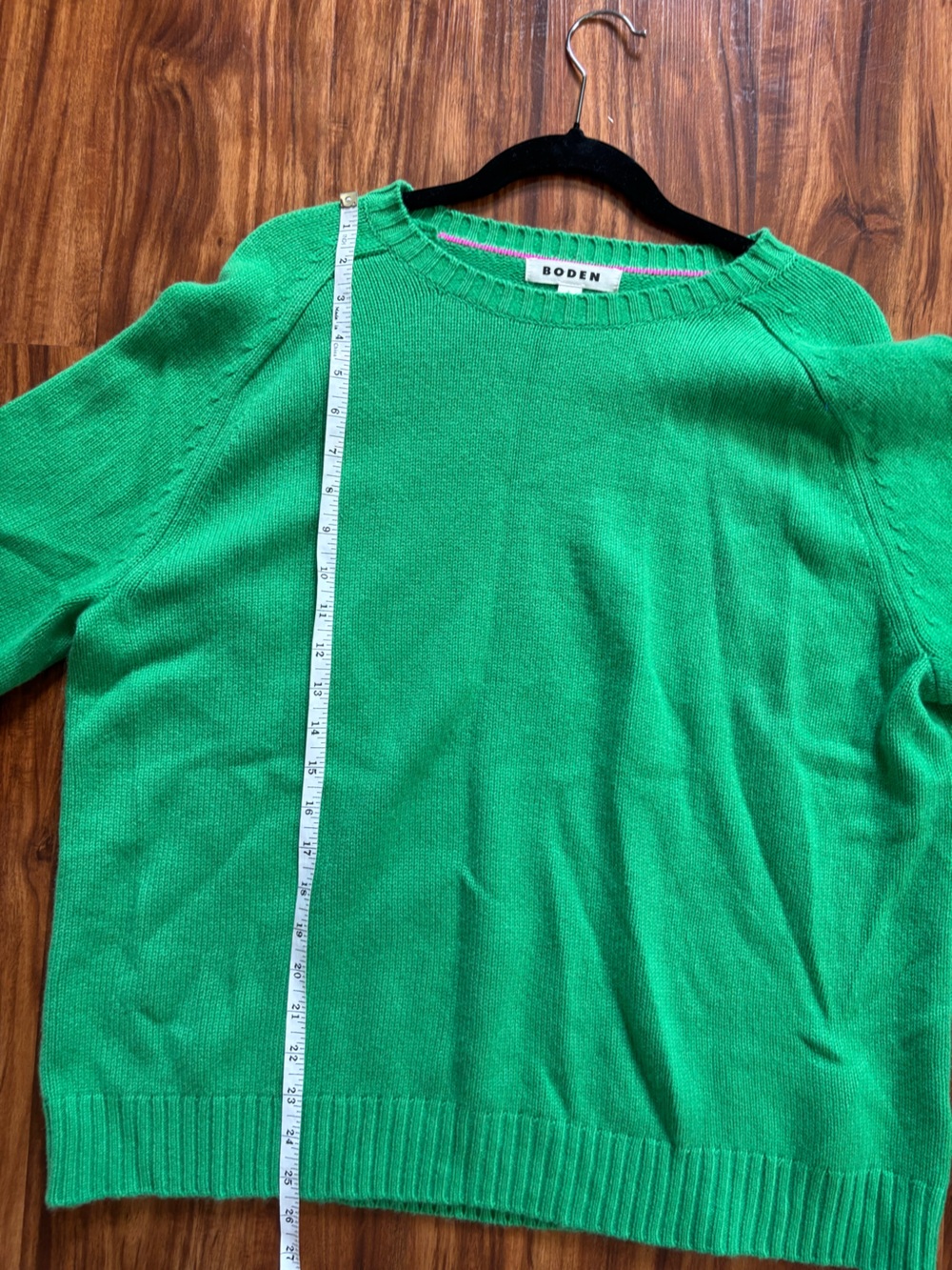 Boden Women's Green Split Cuff Cashmere Sweater— Size L - Picture 6 of 6